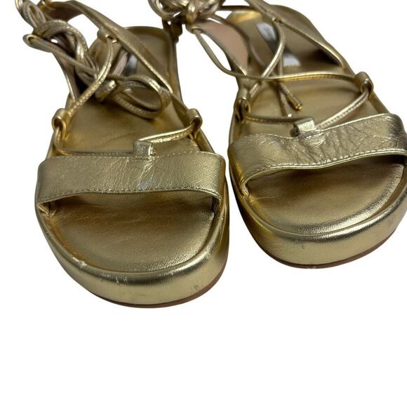 Diane von Furstenberg Susie Metallic Sandal Gold Size 7 - Picture 5 of 7